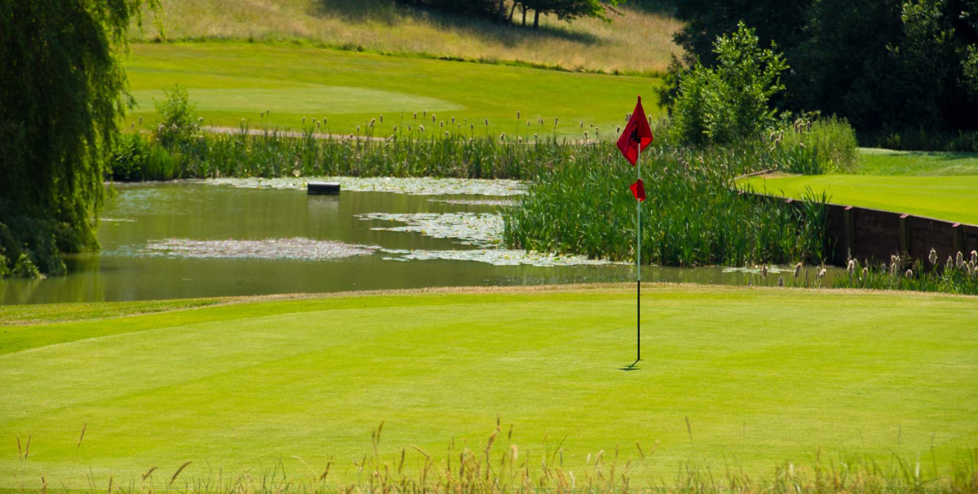 An image of the green at Overstone Park Resort's eighteen-hole golf course