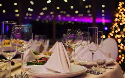 Christmas party place settings at function