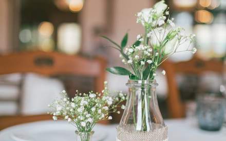 A table spread at Overstone Park Resort's wedding venue, Northampton