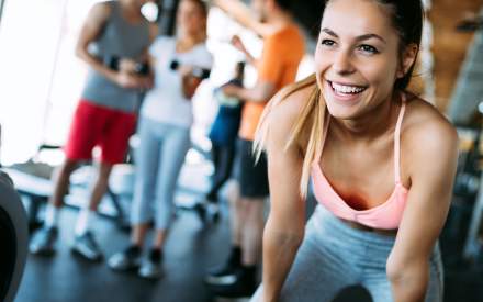 A picture of two people using the gym at Overstone Park Resort, Northampton