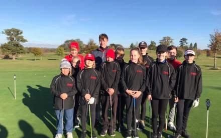 A group of junior golfers at Overstone Park's golf course in Northampton