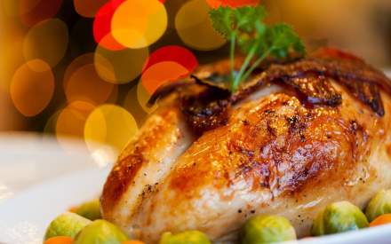 Image of roast chicken, served for Overstone Park Resort's Christmas meal
