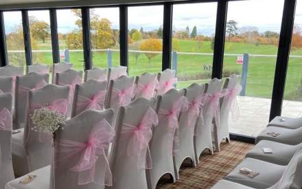 A table spread at Overstone Park Resort's wedding venue, Northampton