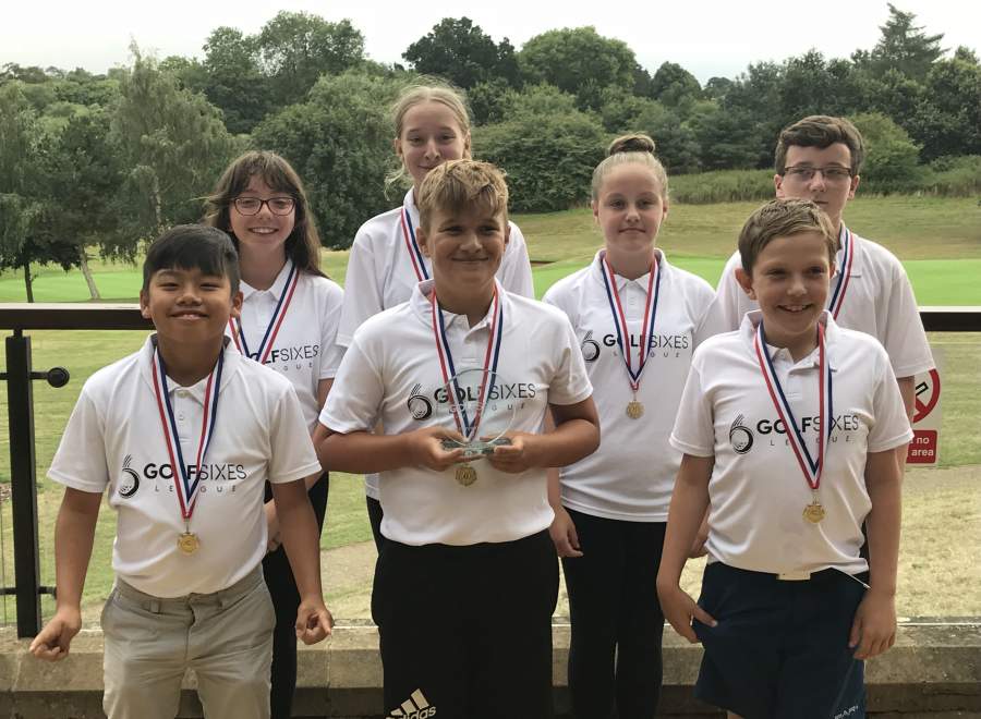 An image of several young golfers at the Overstone Park golf course, Northampton
