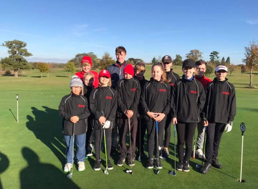 A group of junior golfers at Overstone Park's golf course in Northampton